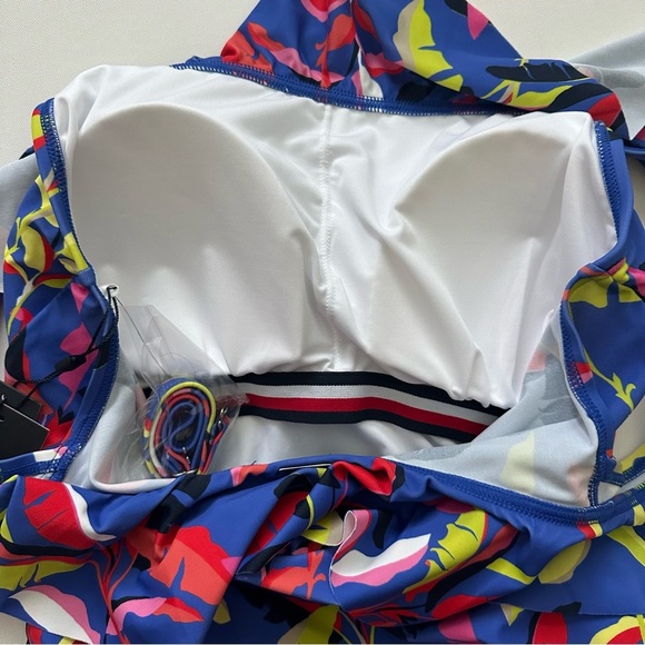 Tommy Hilfiger Vibrant Off-Shoulder Ruffle Tankini Size M - Picture 5 of 13